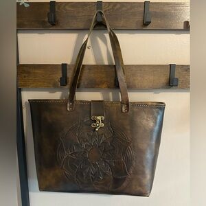 Brown Leather Handmade Tote Bag